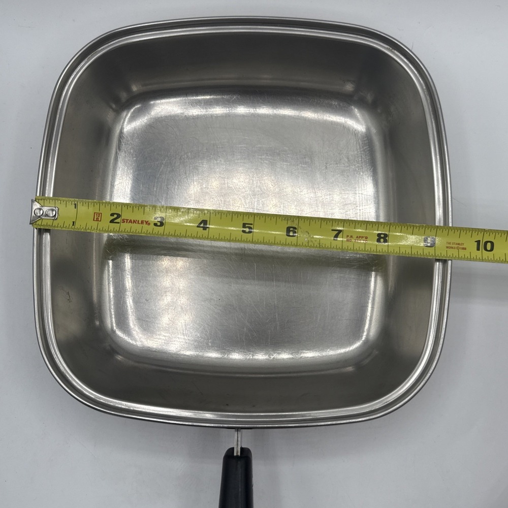 Revere Ware USA Small Square Copper Bottom Pot Fry Pan Skillet Bacon Clean - Picture 7 of 15